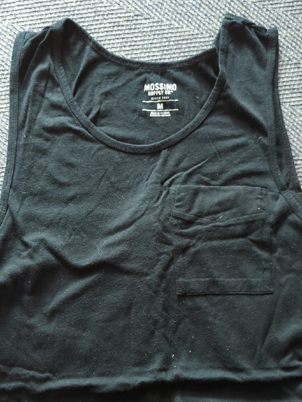 Mossimo Supply Co. Black Cotton Tank Top with Pocket